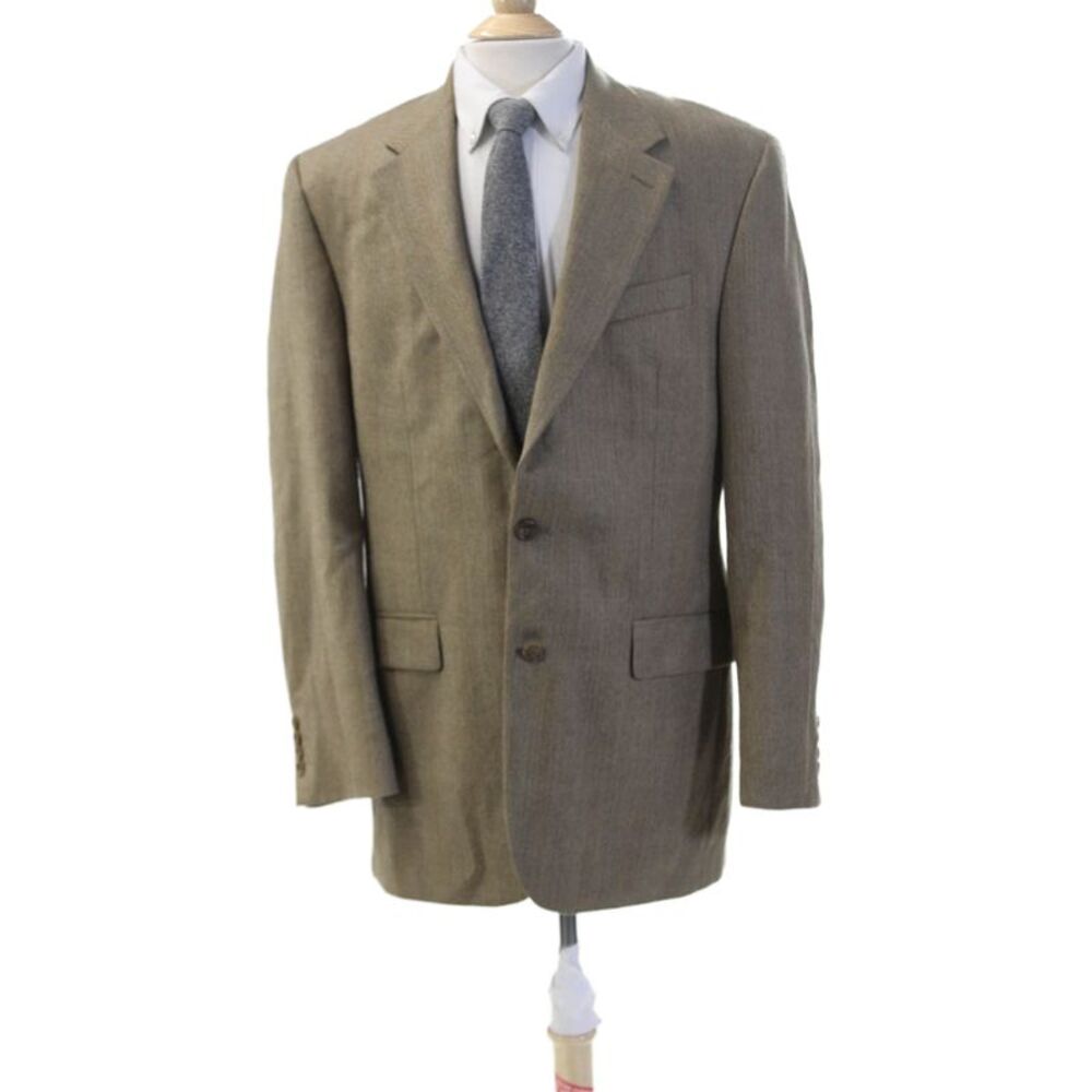 Lauren Ralph Lauren Mens Brown Herringbone Pure New Wool Suit Jacket Size 42